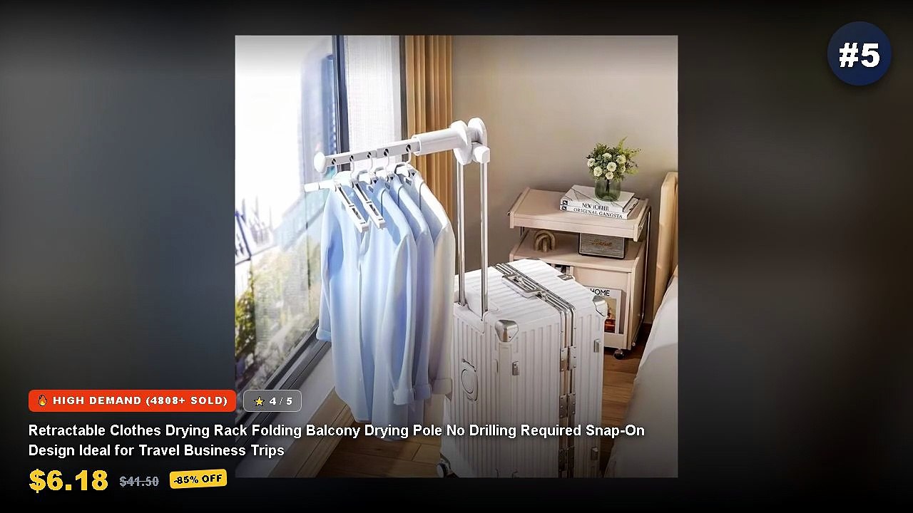Why Everyone Is Buying Retractable Clothes Drying Racks For Balconies - Retractable Clothes Hangers Invisible Clotheslin...