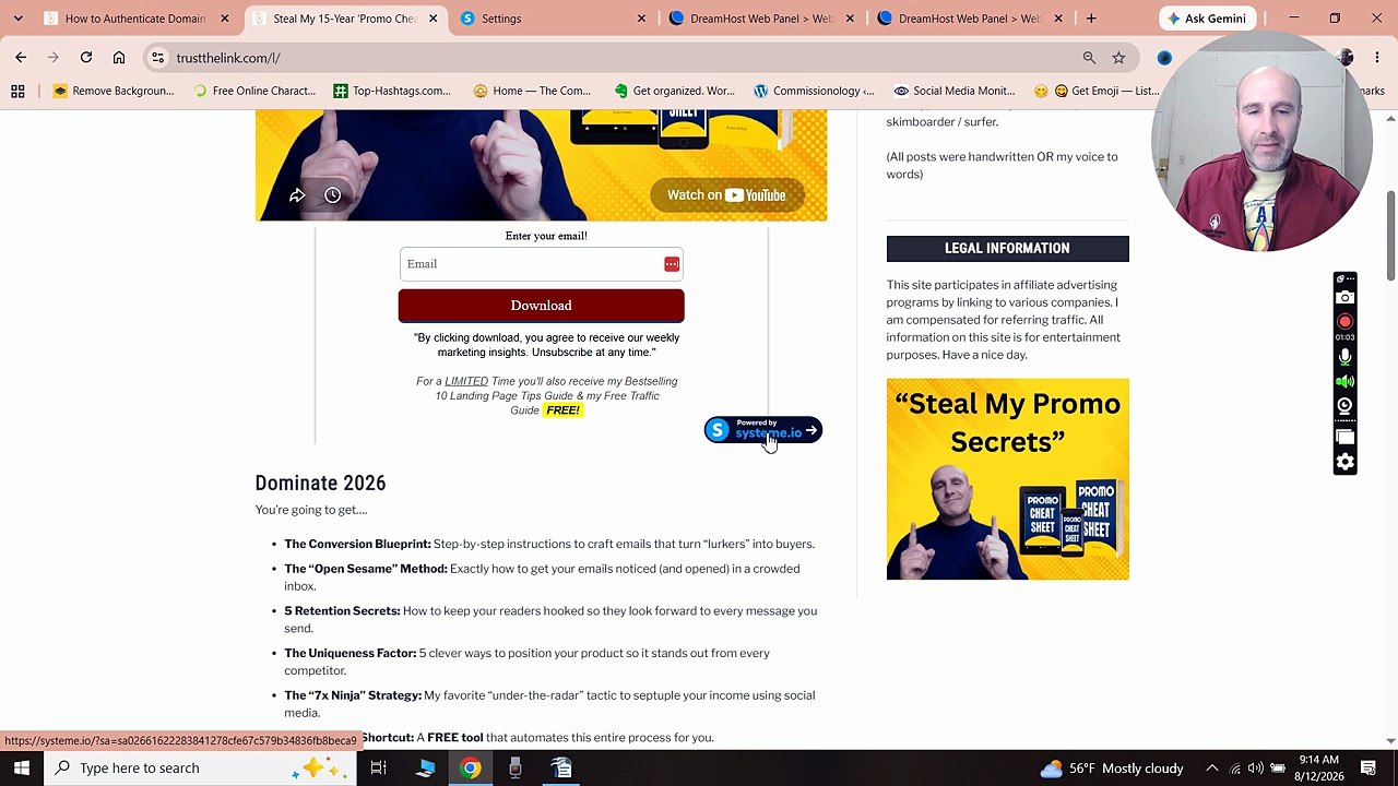 Systeme.io GoDaddy Domain Authentication: Step...