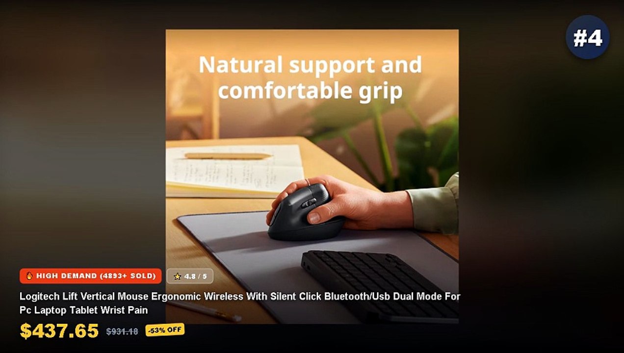Ergonomic Vertical Mouse For Wrist Comfort: Top...
