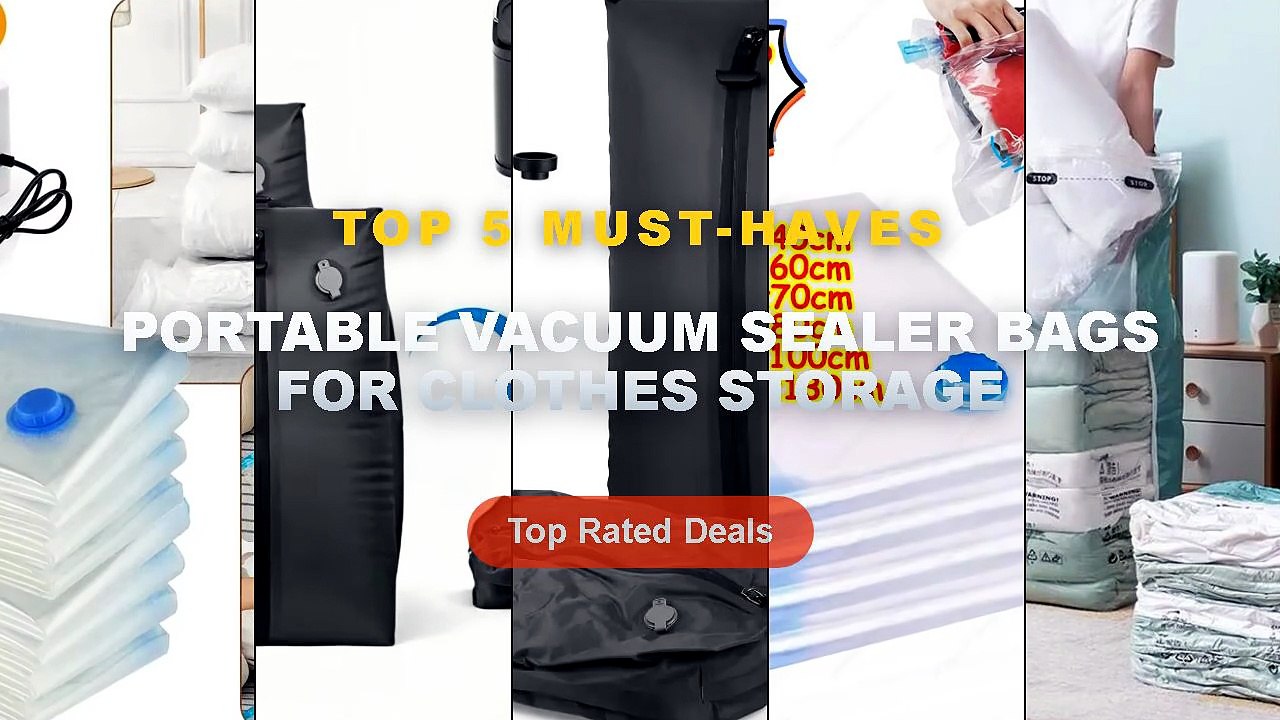 Amazing Portable Vacuum Sealer Bags For Clothes Storage You Need To See - No Need Pump Vacuum Bags Large Plastic Storage...