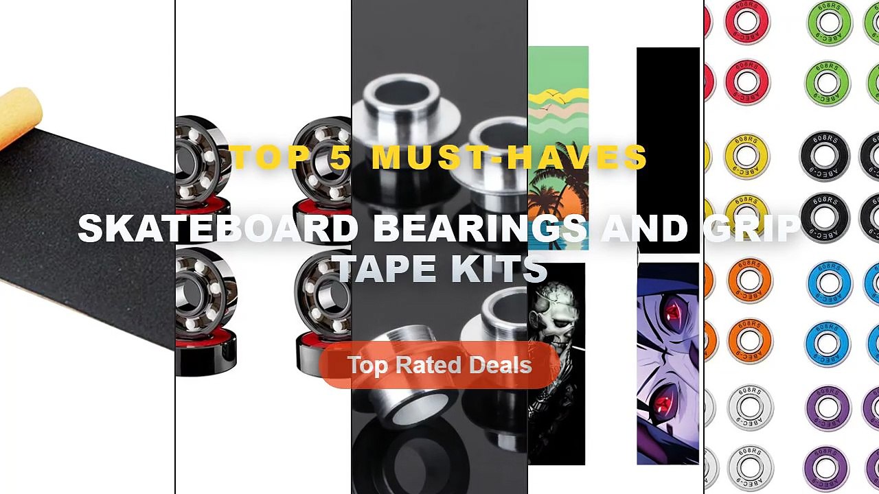 Best Skateboard Bearings And Grip Tape Kits on AliExpress | Review - 8Pcs/Set Abec 9 High speed Bearing 608RS Double Sid...