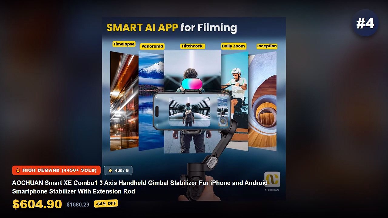 Amazing Smartphone Gimbal Stabilizers For Vlogging You Need To See - 2026 New AOCHUAN Gimbal Stabilizer Bounce Type Smar...