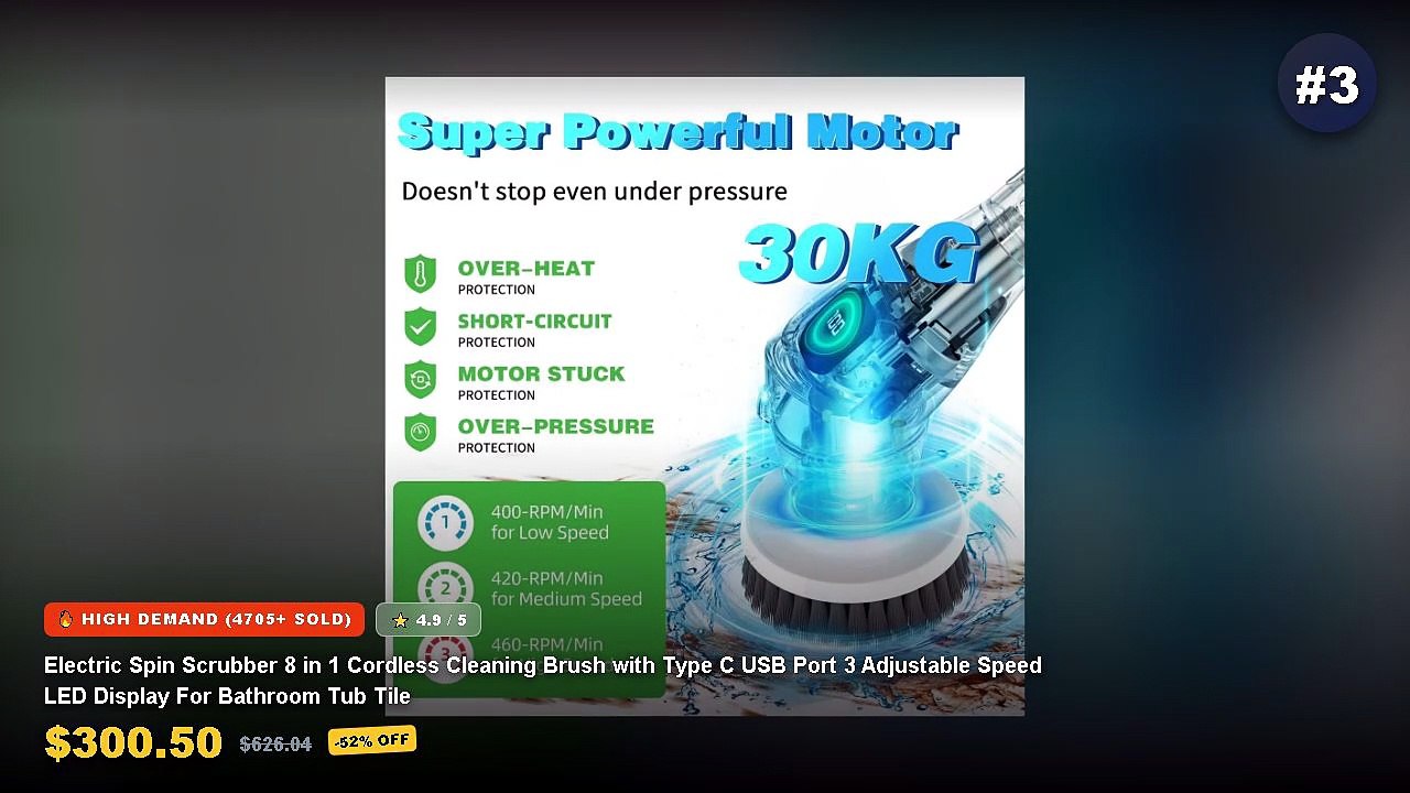 Best Electric Spin Scrubbers Cordless For Bathroom Cleaning on AliExpress | Review - Electric Spin Scrubber 9 in 1 Cordl...
