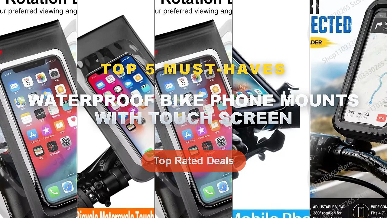 Waterproof Bike Phone Mounts With Touch Screen:...