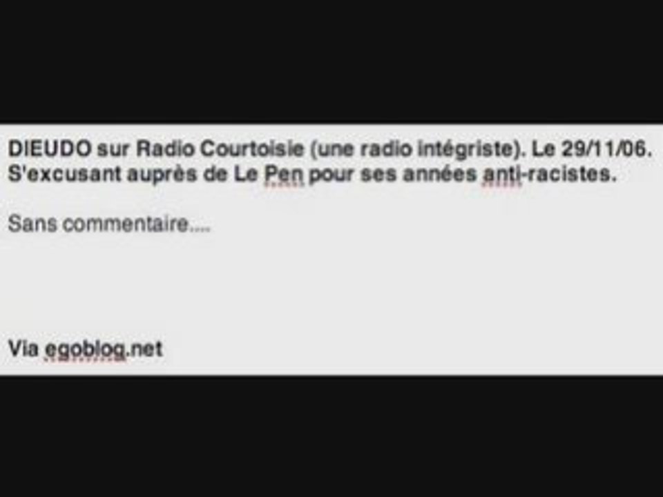 Dieudo s'excuse auprès de Le Pen