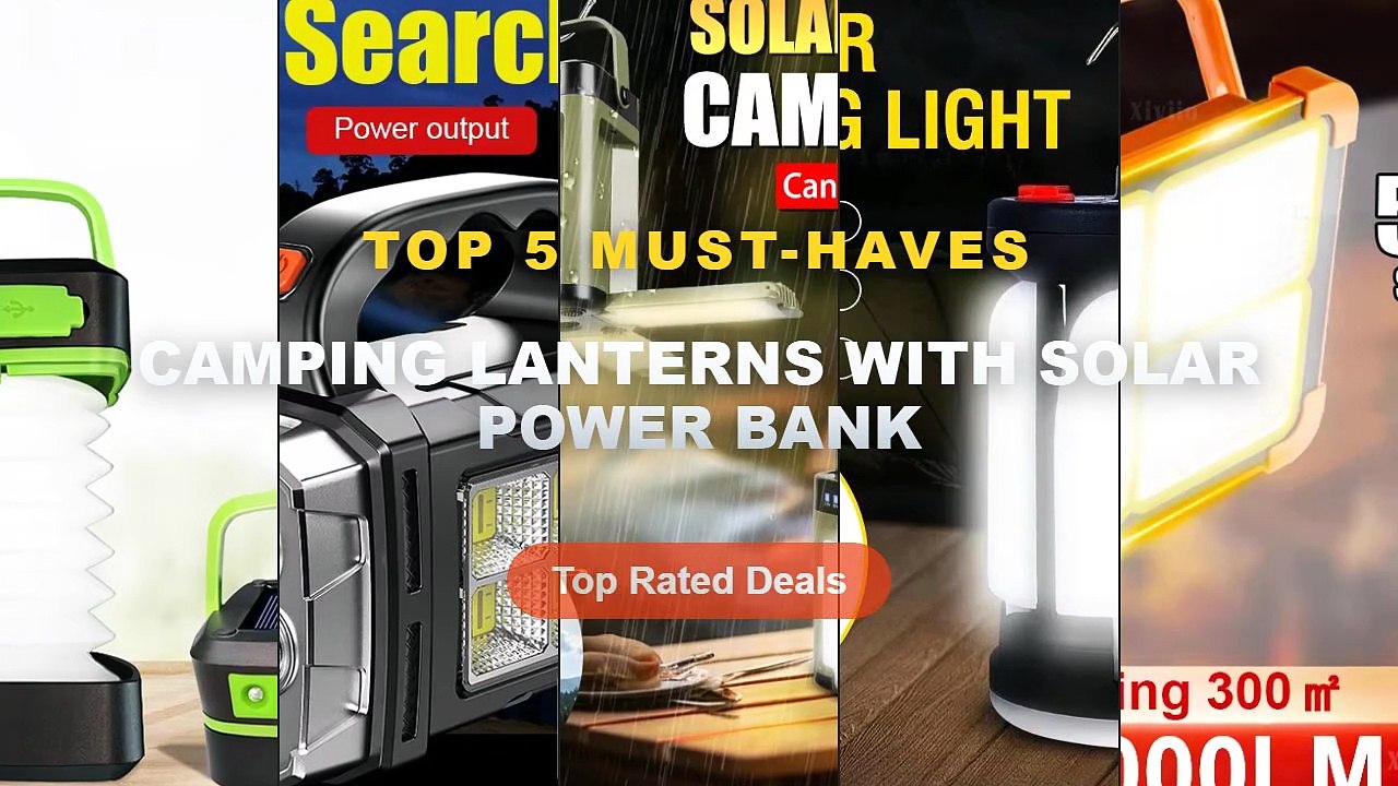Camping Lanterns With Solar Power Bank: Top 5 Best Sellers - 528LED Solar Charging Flood Light IP66 Waterproof Portable ...