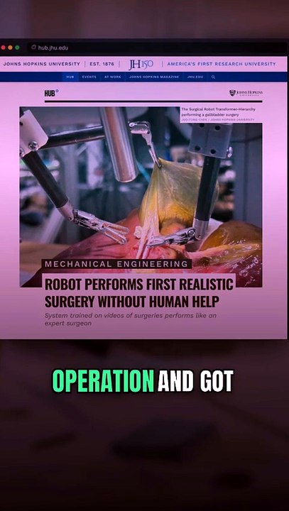 A robot performed a real surgery by itself — no hand on the controls 🤖 Smart or scary? #robotics