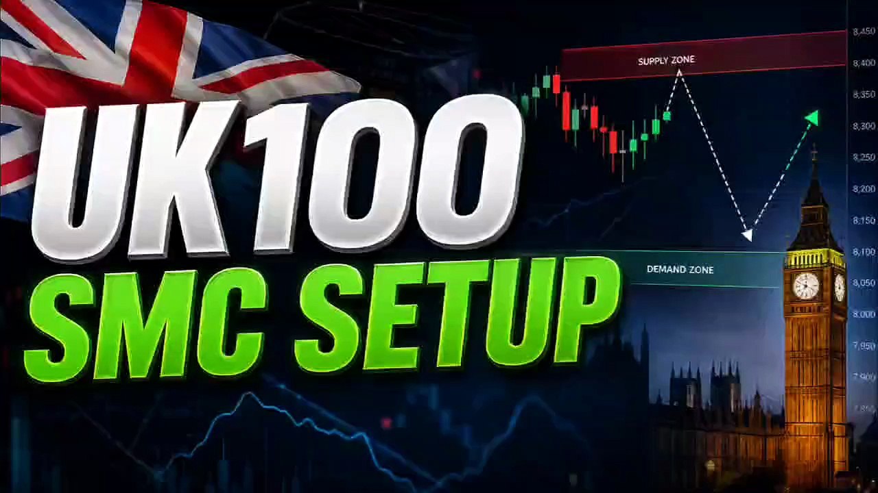 UK100 1H Institutional SMC Analysis | Demand Zone Testing & Market Structure