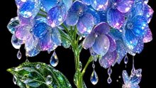 Crystal Hydrangea 💙💎 4K UHD Moving Wallpaper | Sparkling Blue Flowers #Shorts