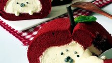 Cute Red Apple Roll Cake Slice 🍎 Red Velvet