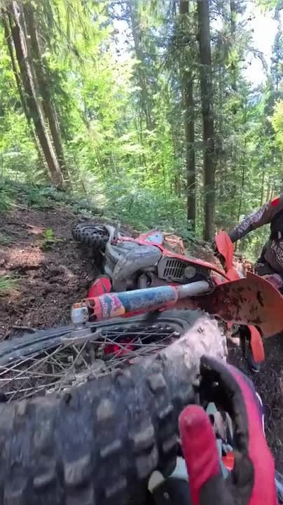 Dirt Bike Launches Out of Control and Crashes O...
