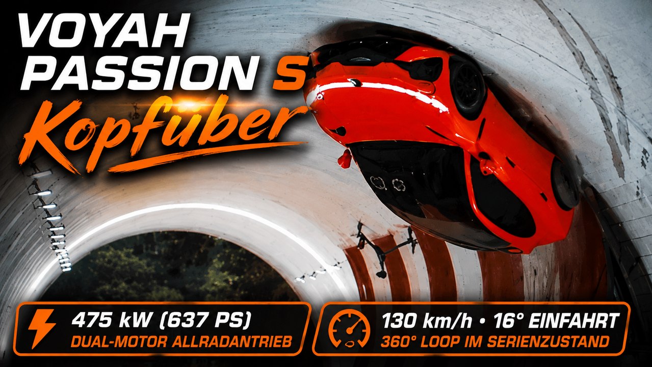 Voyah Passion S im Tunnel: 475 kW treffen auf einen 360°-Loop