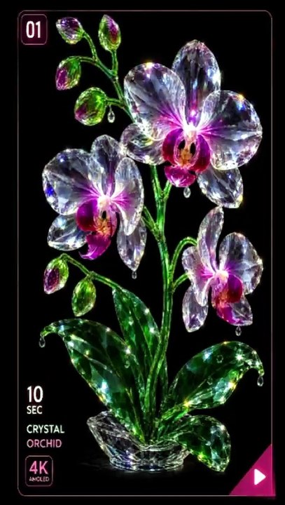 Crystal Orchid 🌸💎✨ 4K UHD AMOLED Moving Wallpaper | 15 Sec Loop #Shorts