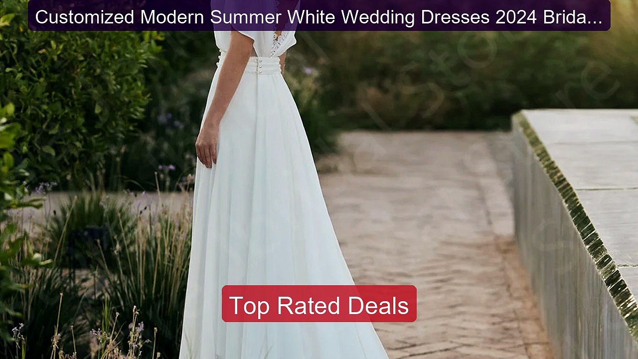 Customized Modern Summer White Wedding Dresses...