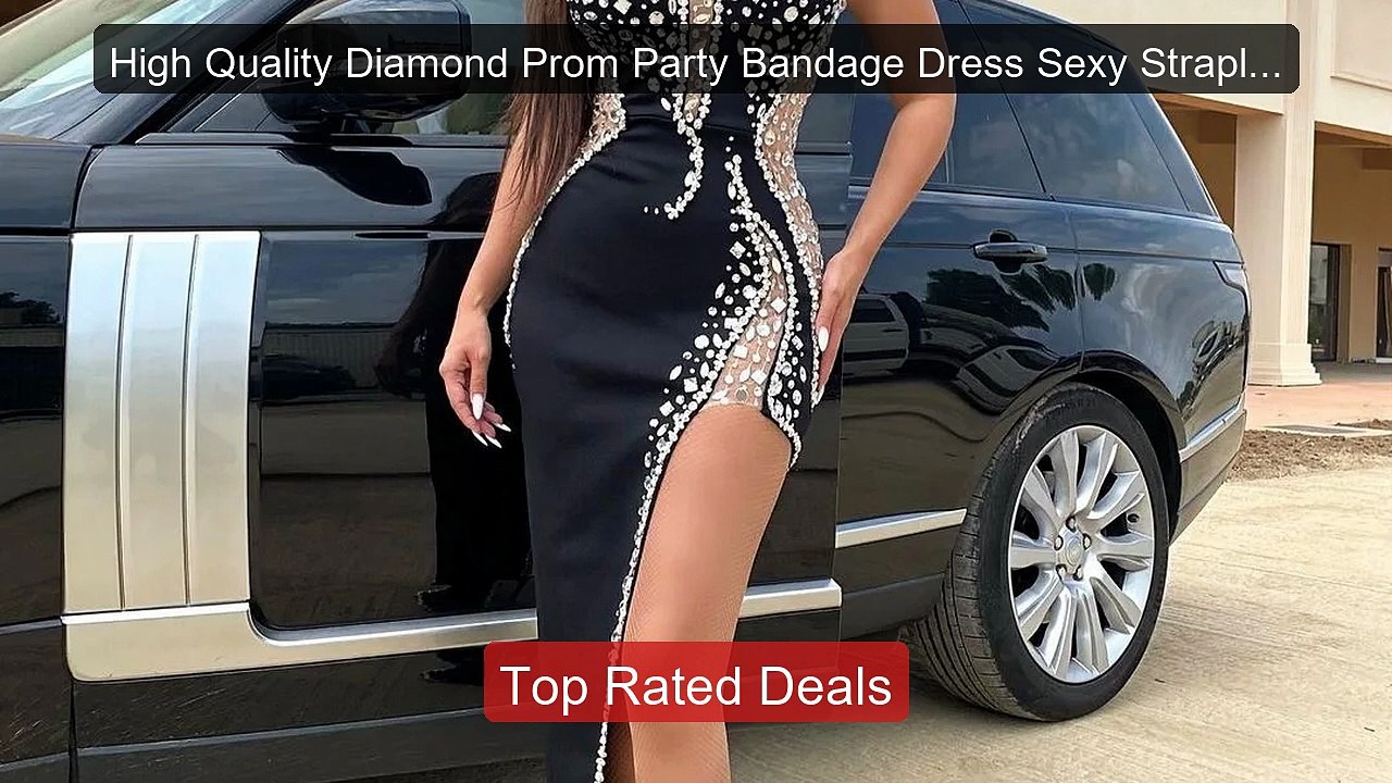 High Quality Diamond Prom Party Bandage Dress S...