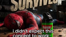 Spiderman meets a darkly comedic AI product concept, turning a simple prompt into a cinematic visual with an unexpected twist.