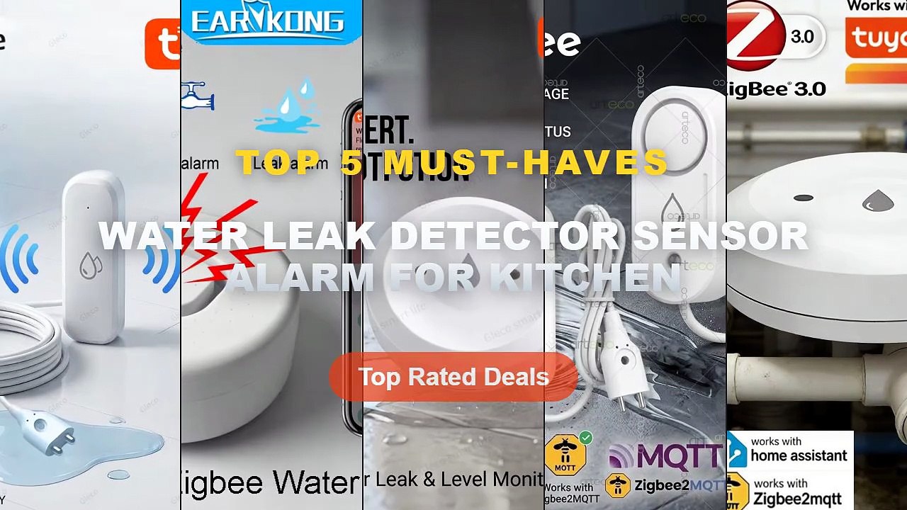 Best Water Leak Detector Sensor Alarm For Kitchen on AliExpress | Review - Zigbee3.0 Water Leak Sensor Smart Flood Detec...