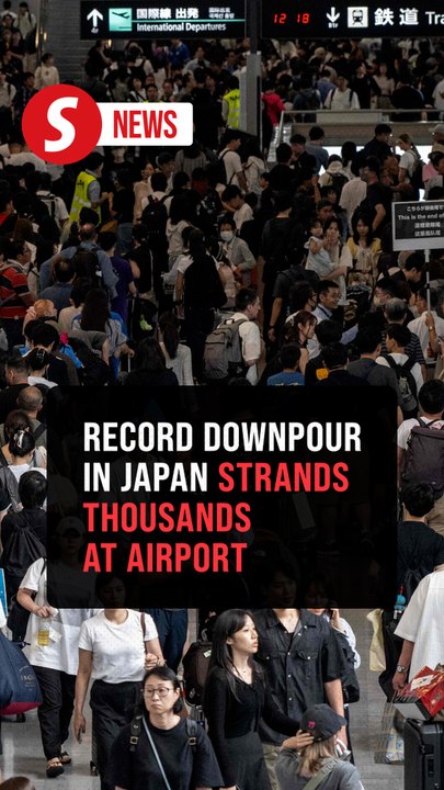 Record downpour in Japan strands thousands at airport
