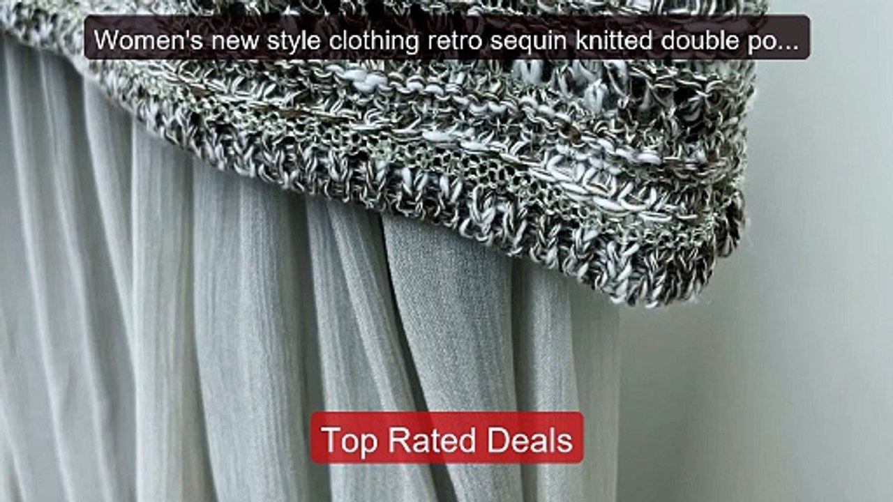 Women's new style clothing retro sequin knitted double pocket short... -- Top Rated 2026 | Buy Now!