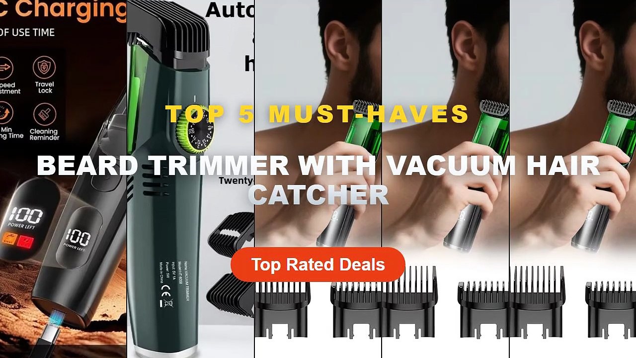 Cheap & Best Beard Trimmer With Vacuum Hair Catcher Unboxing & Review - Cordless Men Beard Trimmer Rechargeable Electric...