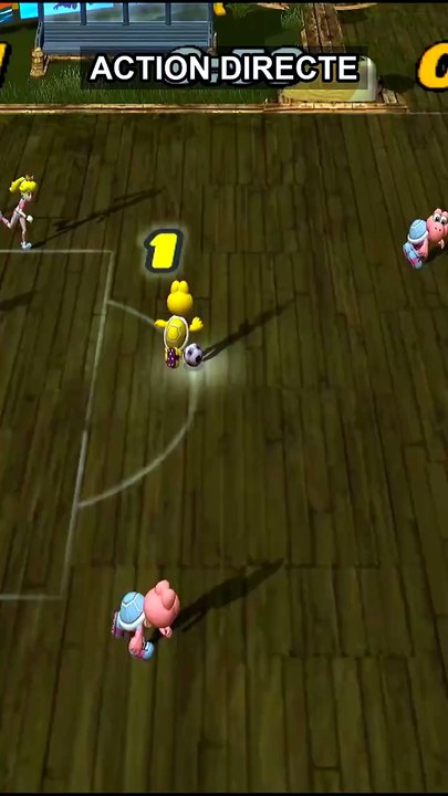 Mario Smash Football : Wario et Peach en match...