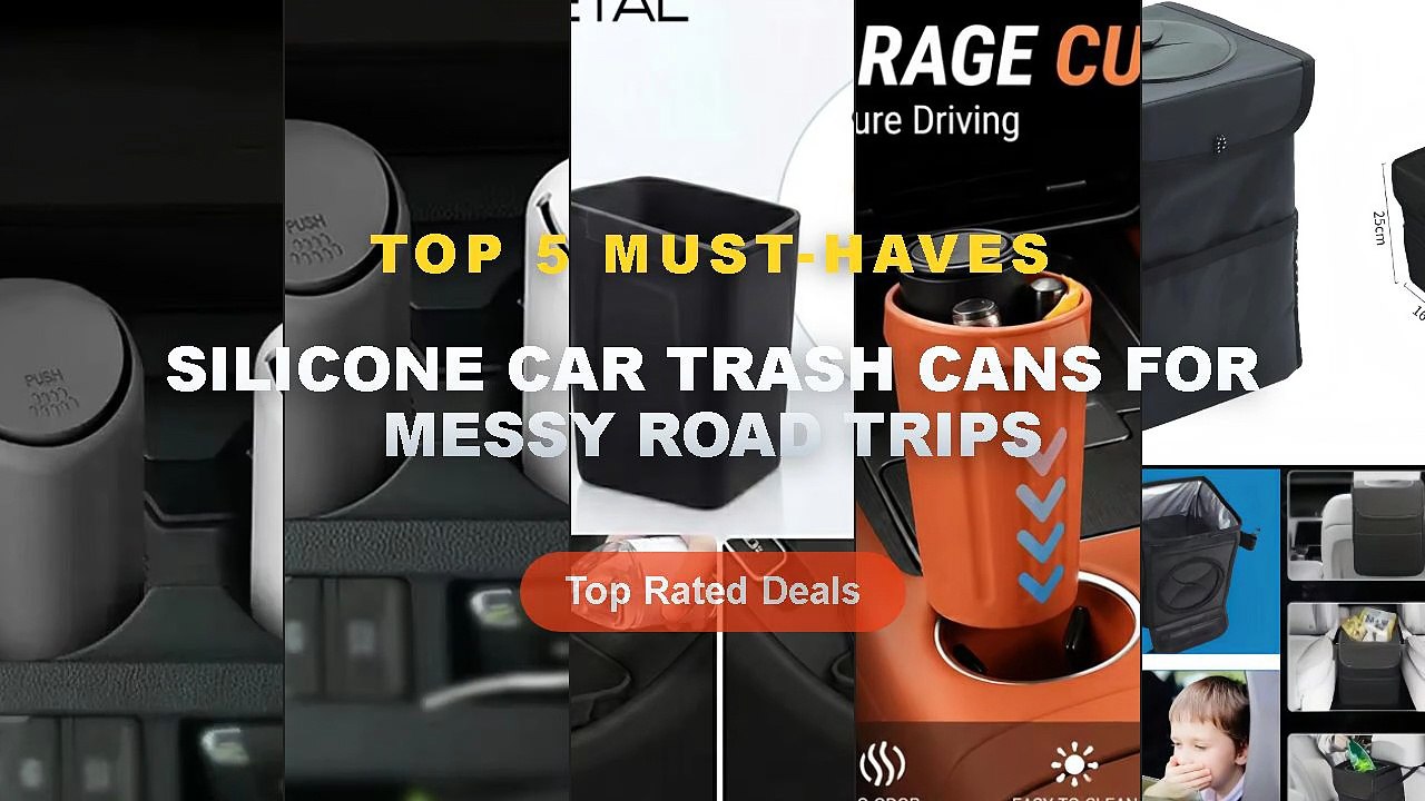 Silicone Car Trash Cans For Messy Road Trips: T...