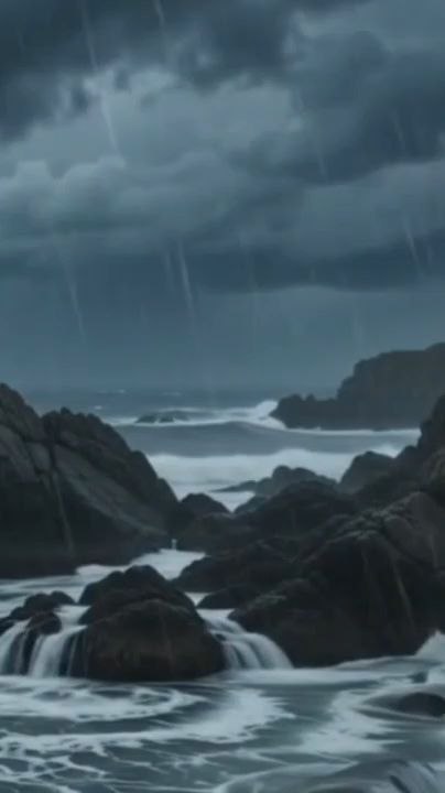 Stormy Ocean & Heavy Rain 🌊⛈️ | Relaxing Thunderstorm at Sea Ambience