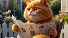 Fat orange Cat and her Burger and The Pig funny #animation #catvideos #cat