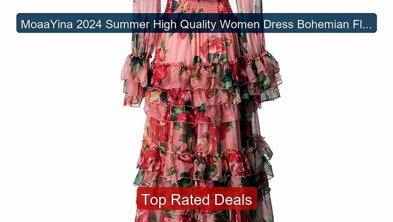 MoaaYina 2024 Summer High Quality Women Dress Bohemian Floral Prin... -- Best Deal 2026 | Shop Now!