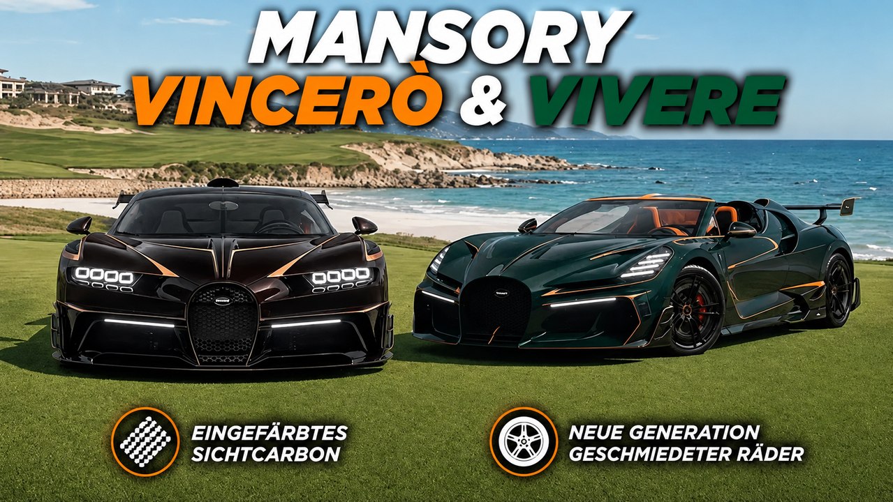 Mansory Vincerò & Vivere: Carbon-Bugattis für Pebble Beach 2026
