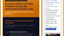 Global SEO Multi Problem Solving Site Optimization Master Suite, 5 Infantry Soldiers' Battalion Edition