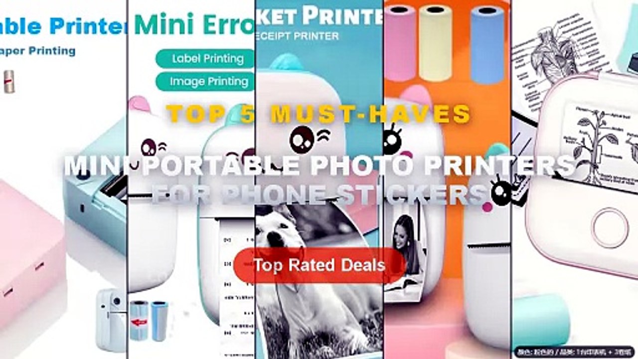 Mini Portable Photo Printers For Phone Stickers...