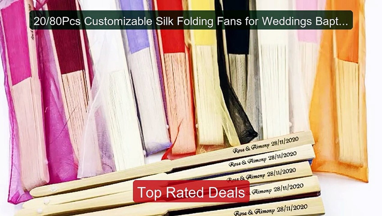 20/80Pcs Customizable Silk Folding Fans for Weddings Baptisms... -- Amazing Value 2026 | Must Have!