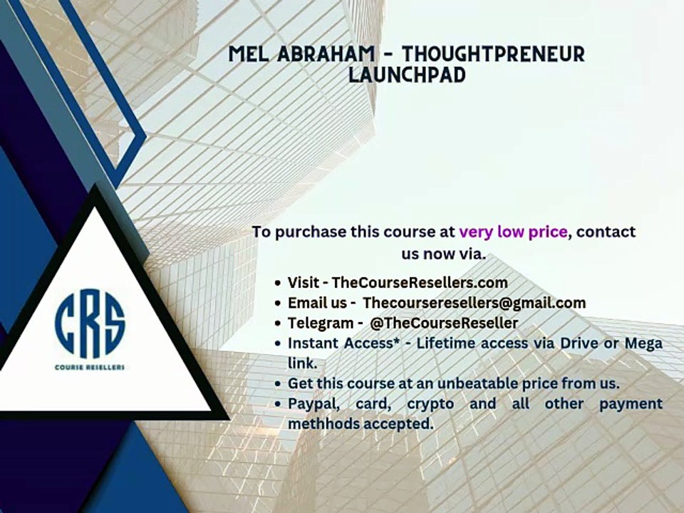 Thecourseresellers.com - Mel Abraham – Thoughtpreneur Launchpad
