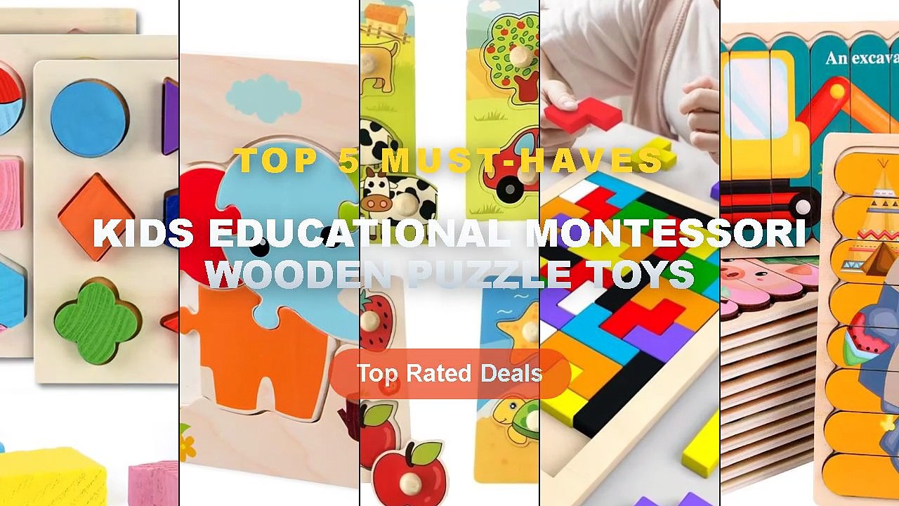 Best Kids Educational Montessori Wooden Puzzle Toys on AliExpress | Review - Cartoon Animal Double sided Strip Wooden Pu...