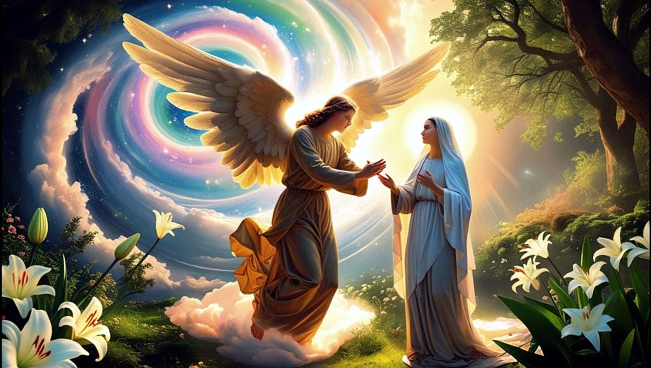 L'ANGE RENCONTRE LA SAINTE VIERGE MARIE