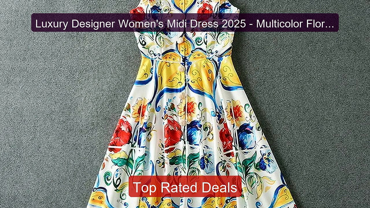 Luxury Designer Women's Midi Dress 2025 - Multi...