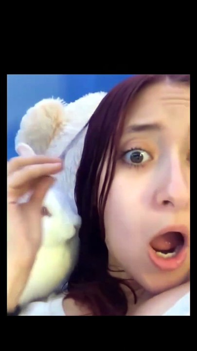 Funny rabbit _ do cute things