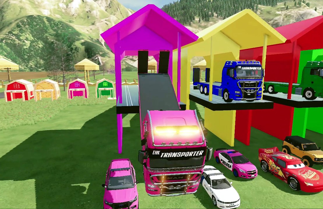 TRANSPORTING ALL POLICE CARS and AMBULANCE EMERGENCY VEHICLES WITH MERCEDES POLICE TRUCKS # FS22 113