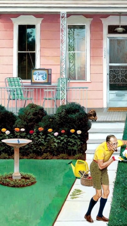 Two neighbors two different living standard #paintingexplain