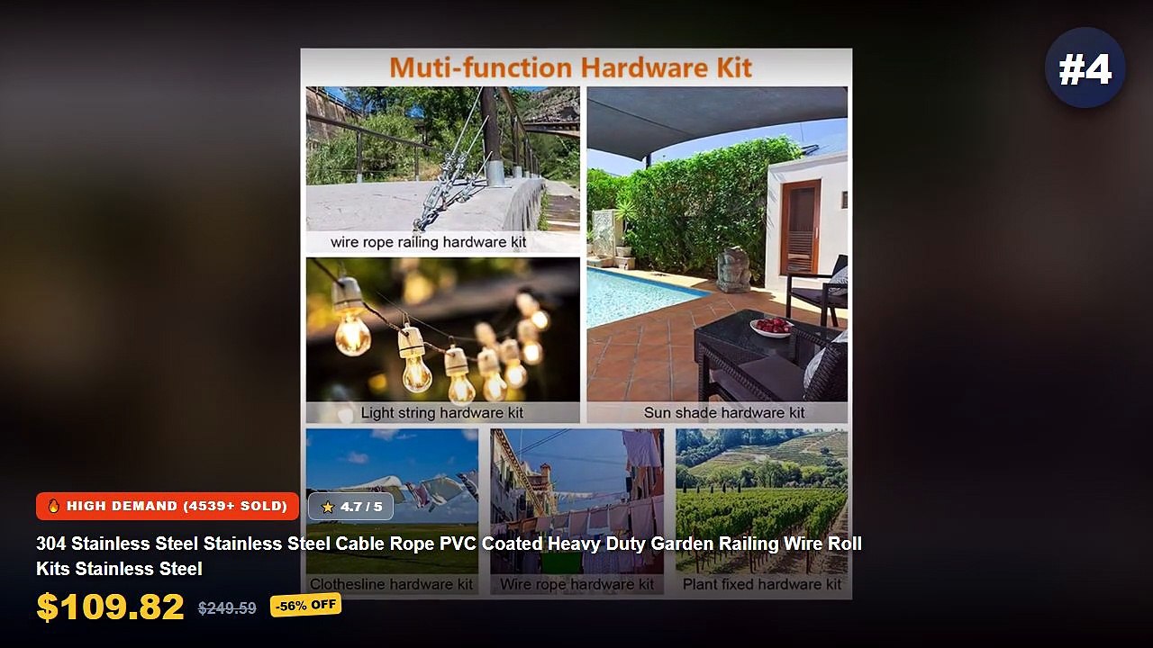 Best Top 5 Stainless Steel Cable Railing Kits on AliExpress | Review - 304 Stainless Steel Stainless Steel Cable Rope PV...