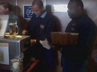 Serving beer aboard the Carnival Splendor
