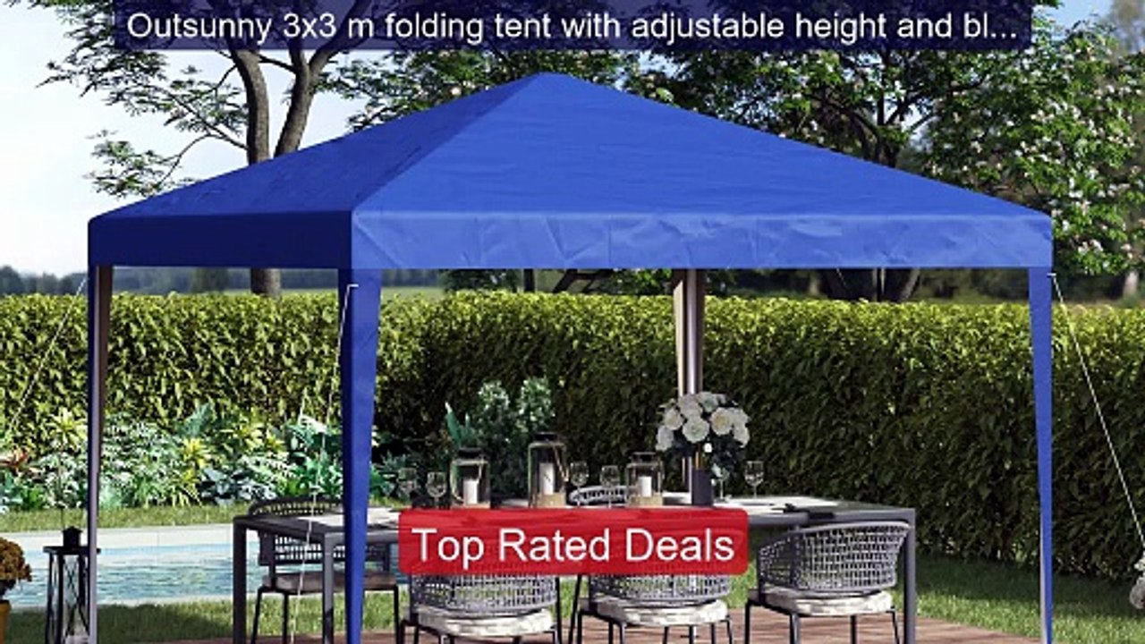 Outsunny 3x3 m folding tent with adjustable height and blue ca... -- Best Buy 2026 | Great Quality!
