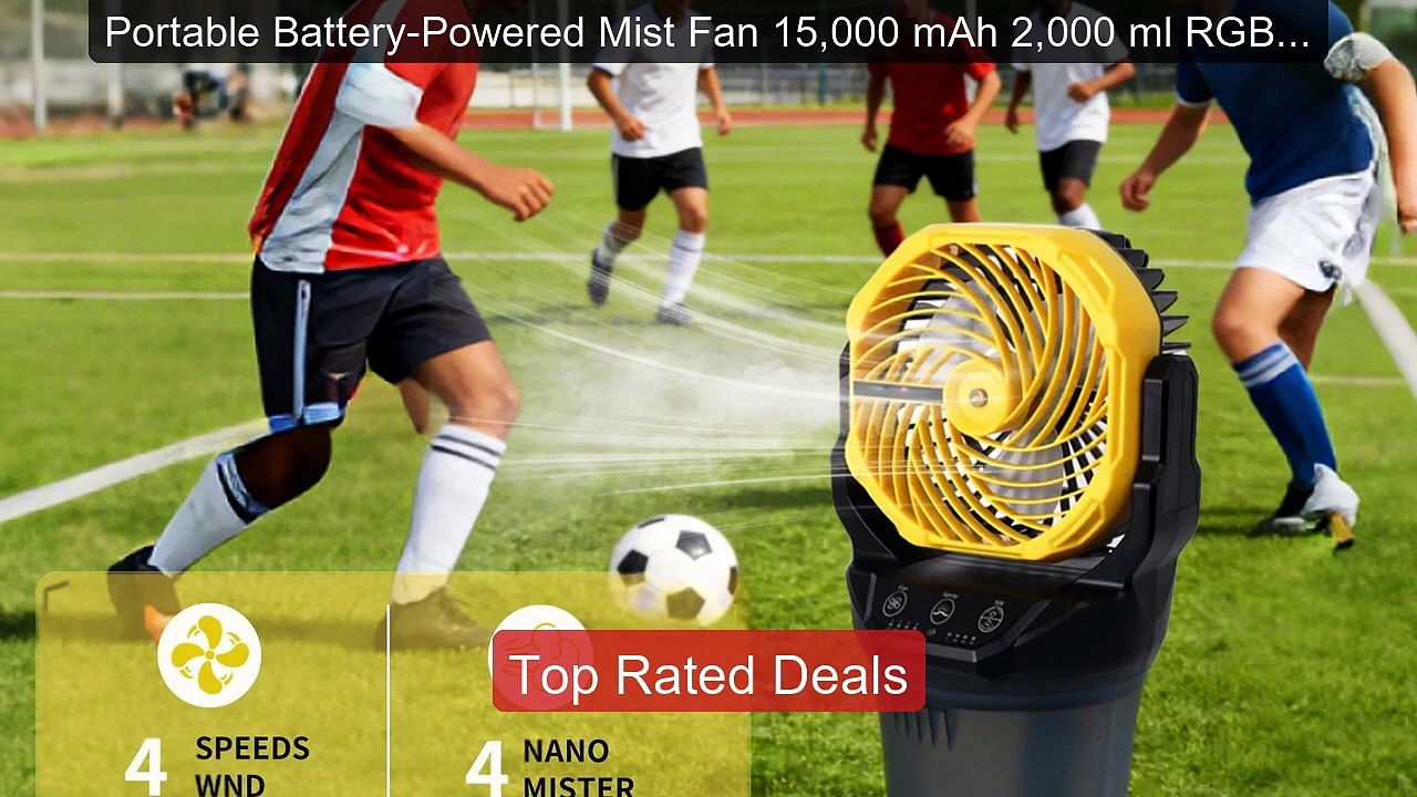 Portable Battery-Powered Mist Fan 15,000 mAh 2,...