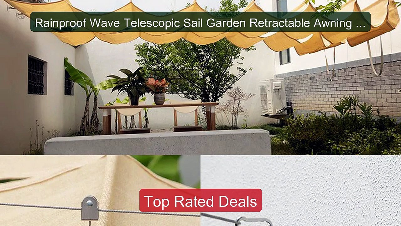 Rainproof Wave Telescopic Sail Garden Retractab...