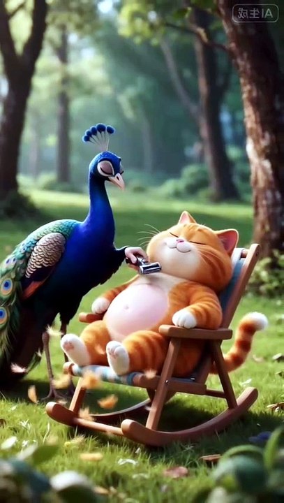 Peacock Shaves the Cat! 🦚😼