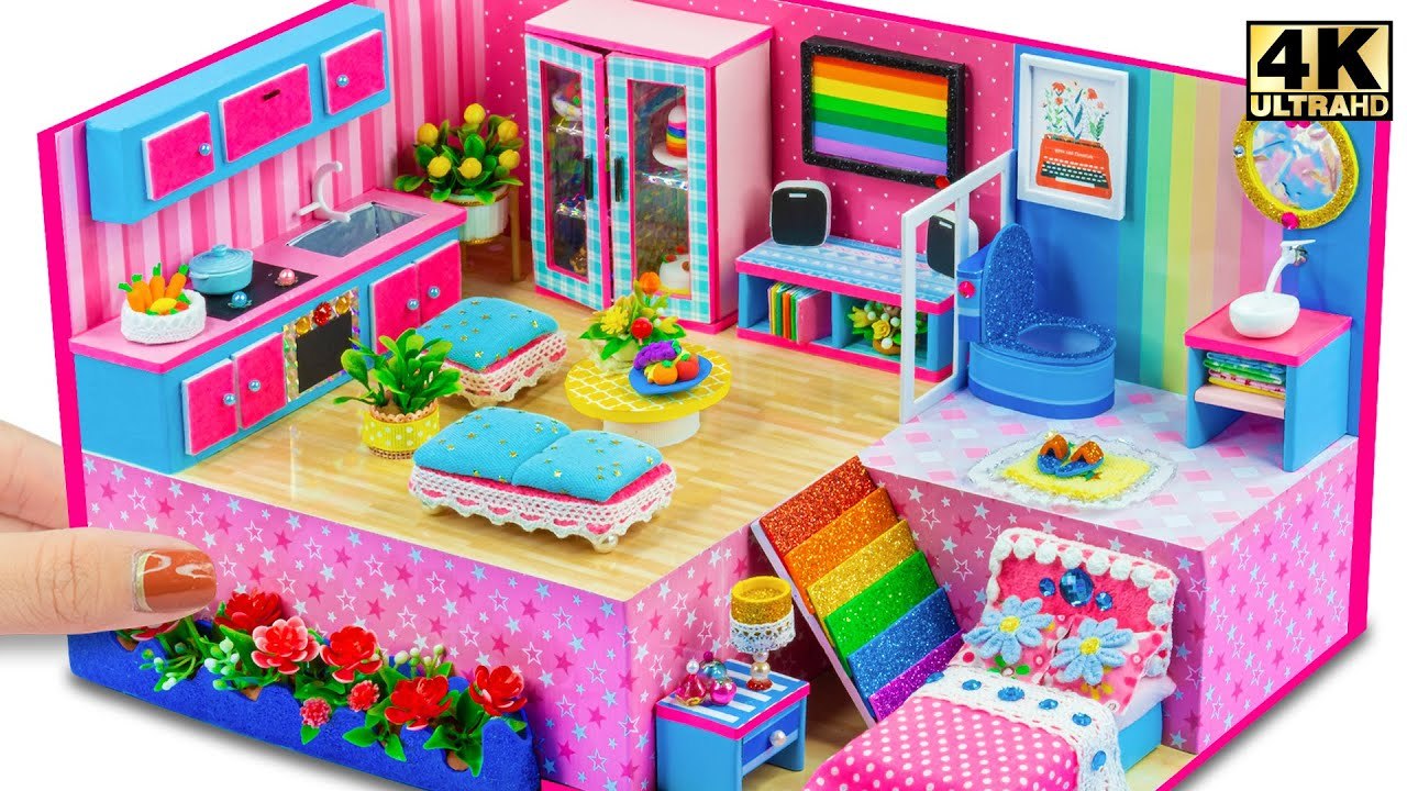 DIY Miniature Cardboard House #107 ❤️ Cute Mini...