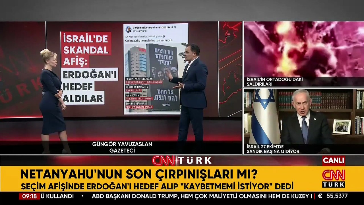İsrail'de Skandal Afiş: Netanyahu yine Cumhurba...