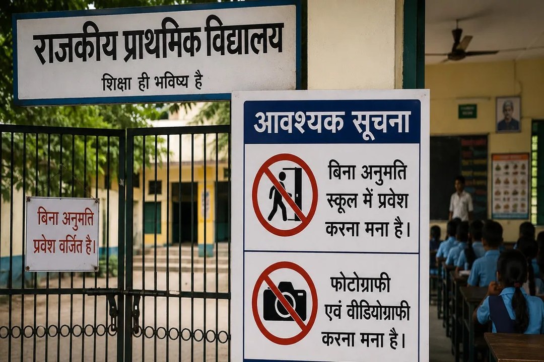 सरकारी स्कूलों में एंट्री और कैमरा बैन, बच्चों...
