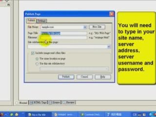 Kompozer Tutorial: How to Publish A Site with Kompozer